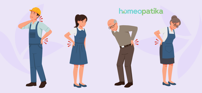  bolest zad v různých fázích