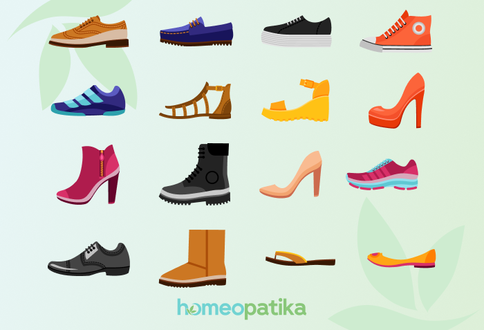  různé druhy obuvi, jako spouštěč ostruhy