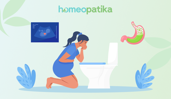 těhotná žena u toalety