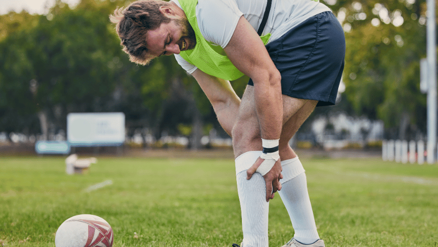 Zraněný fotbalista.