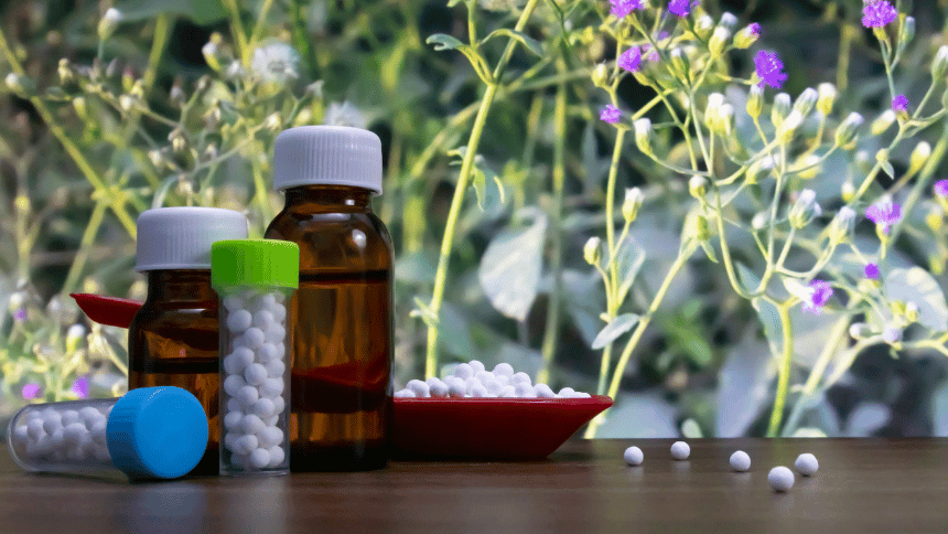 Homeopatika v lahvičkách.