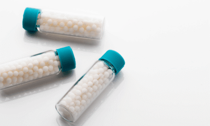 Lahvičky s homeopatiky.