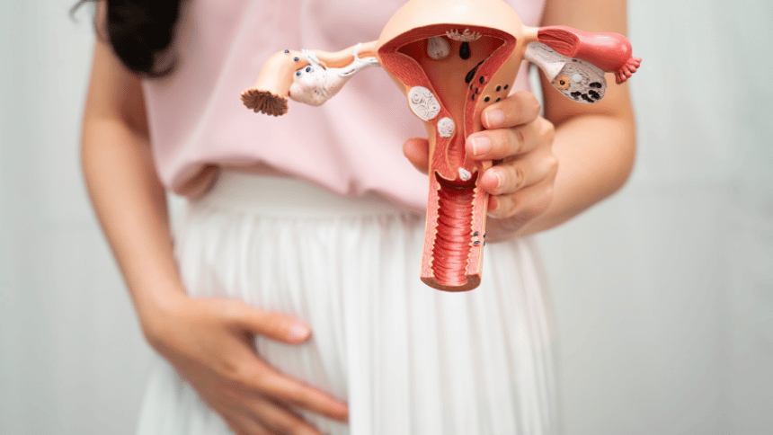 Velmi nemocné rozmnožovací ústrojí ženy.