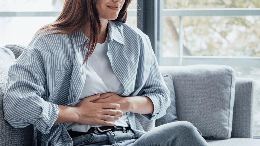 Bolest břicha způsobená nadýmáním.