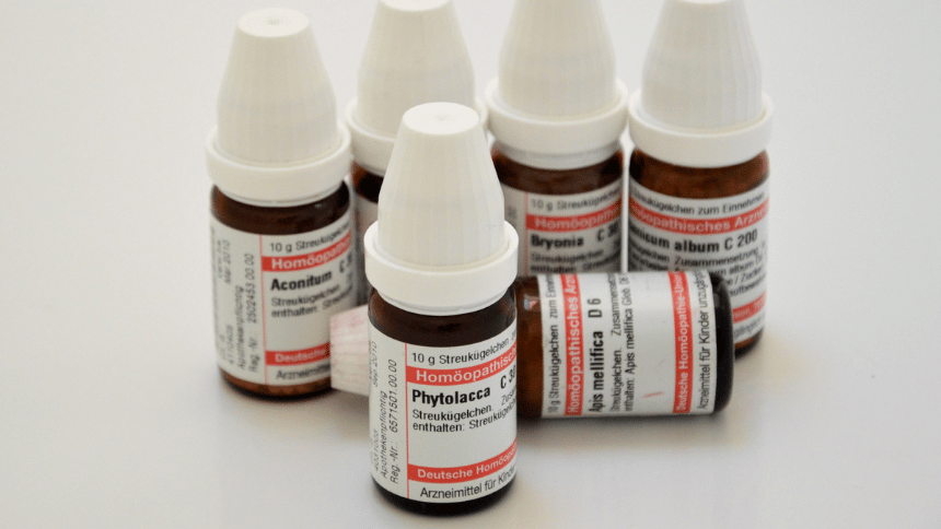 Homeopatické lahvičky.