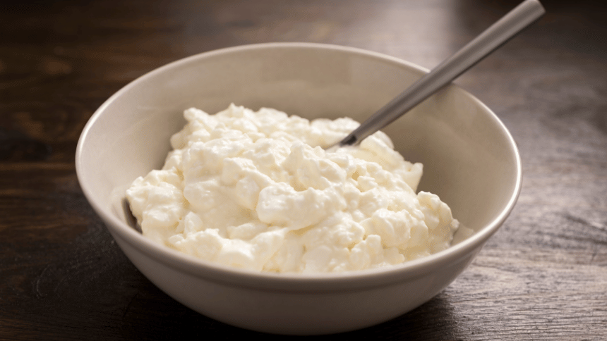 Sýr cottage v misce.