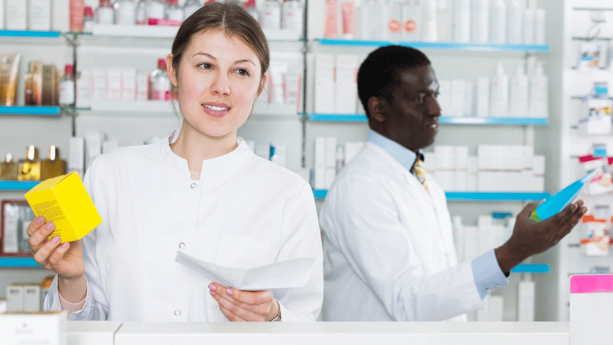 výdej léků bez předpisu v lékárně.